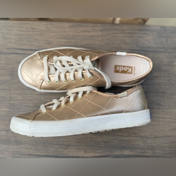 KEDS KICKSTART SNEAKERS - QUILTED METALLIC Gold Size 6.5 - Picture 8 of 9